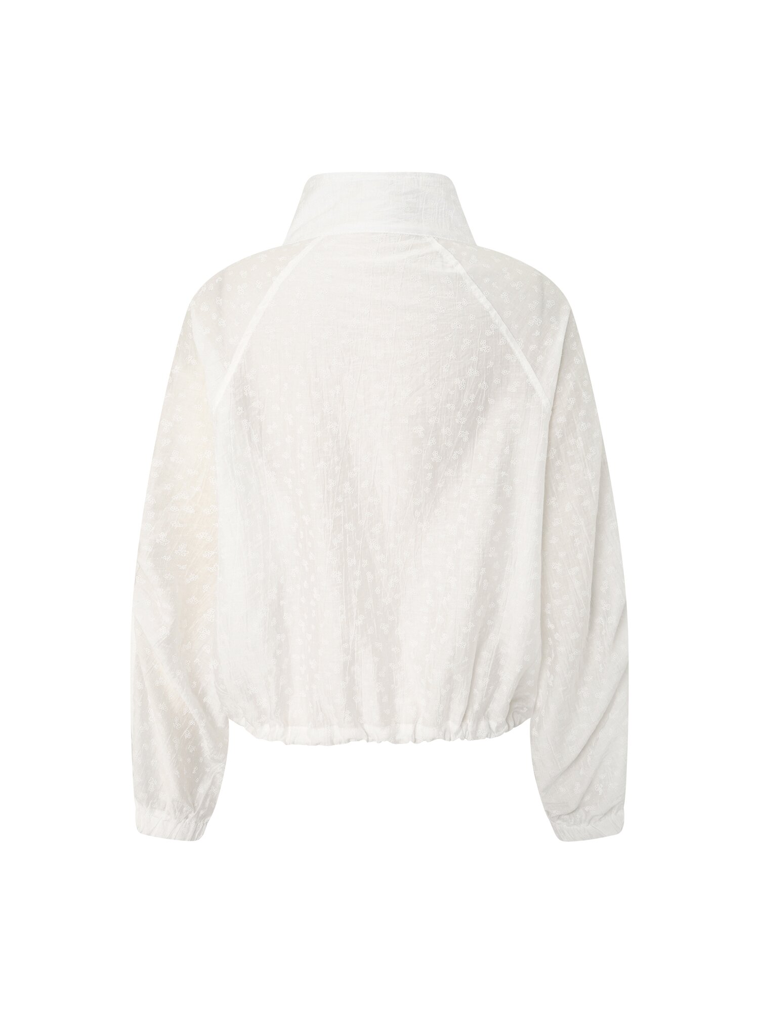 플라워 패턴 하이넥 점퍼 (WHITE)