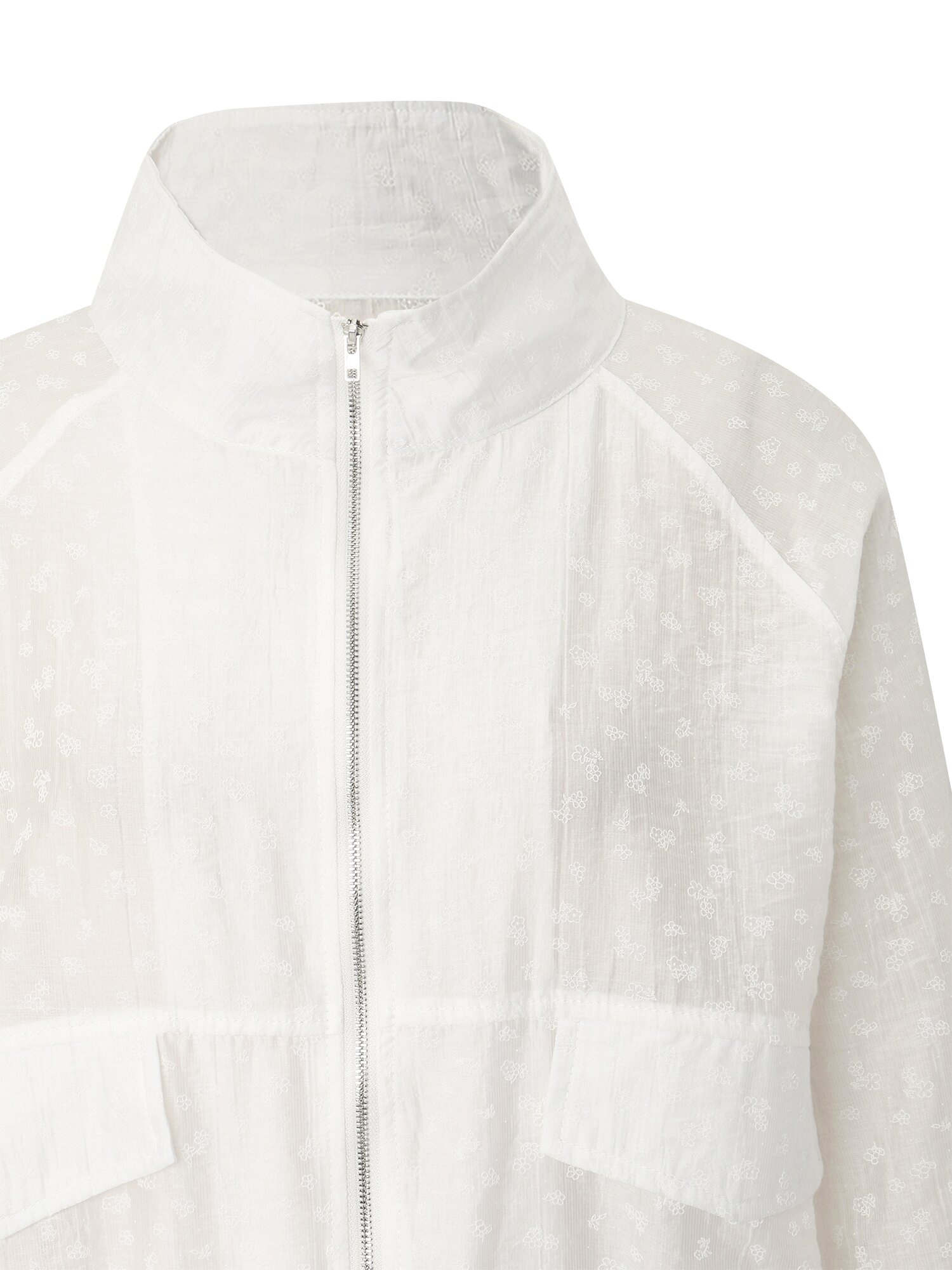 플라워 패턴 하이넥 점퍼 (WHITE)