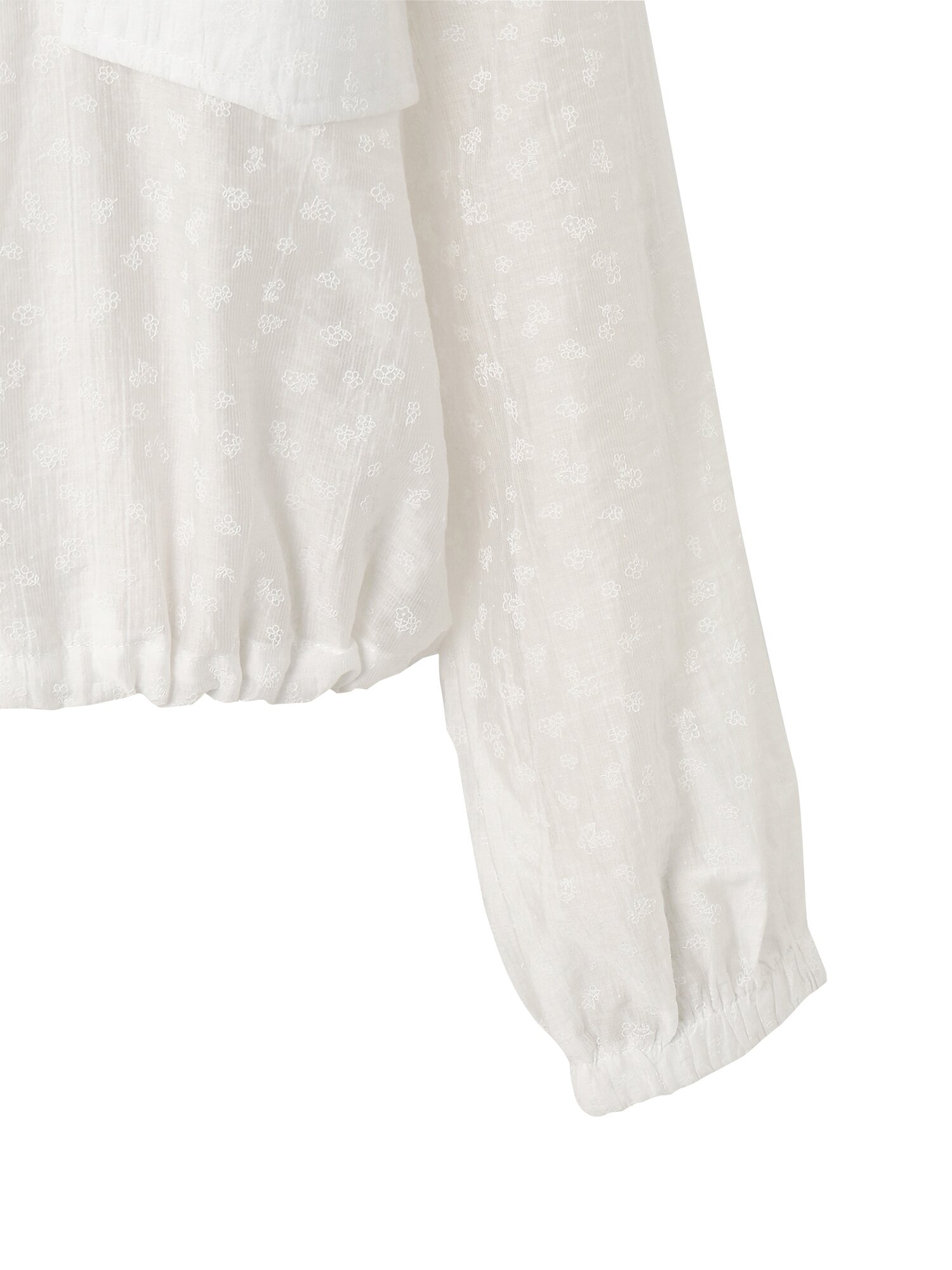 플라워 패턴 하이넥 점퍼 (WHITE)