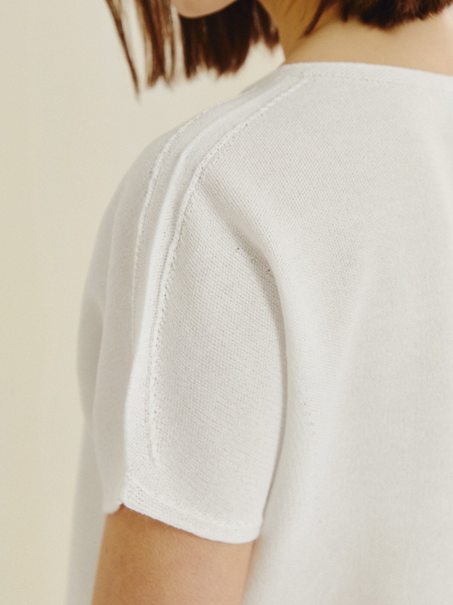 내추럴 숏 슬리브 니트 풀오버 (IVORY)