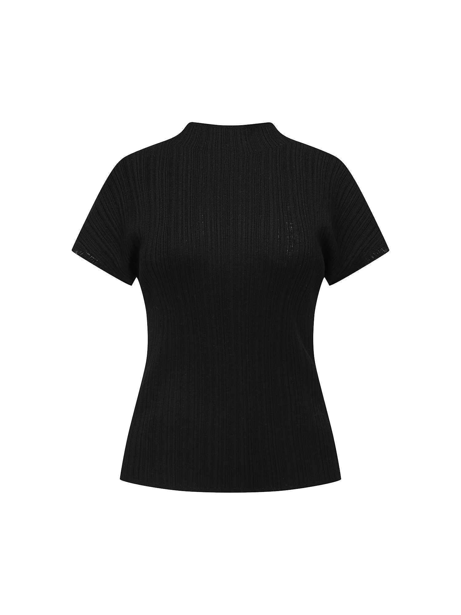 골지 돌먼 하프넥 풀오버 니트 (BLACK)