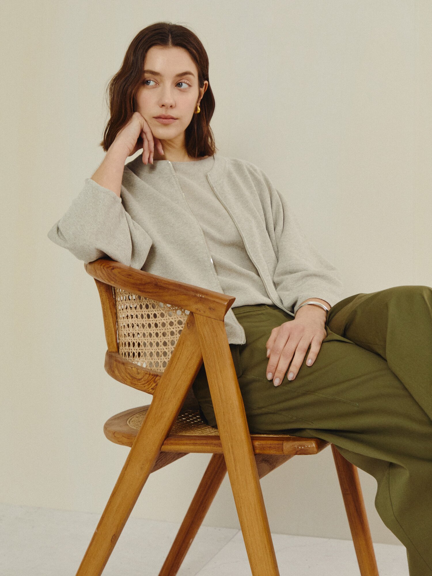 내추럴 숏 슬리브 니트 풀오버 (LIGHT BEIGE)