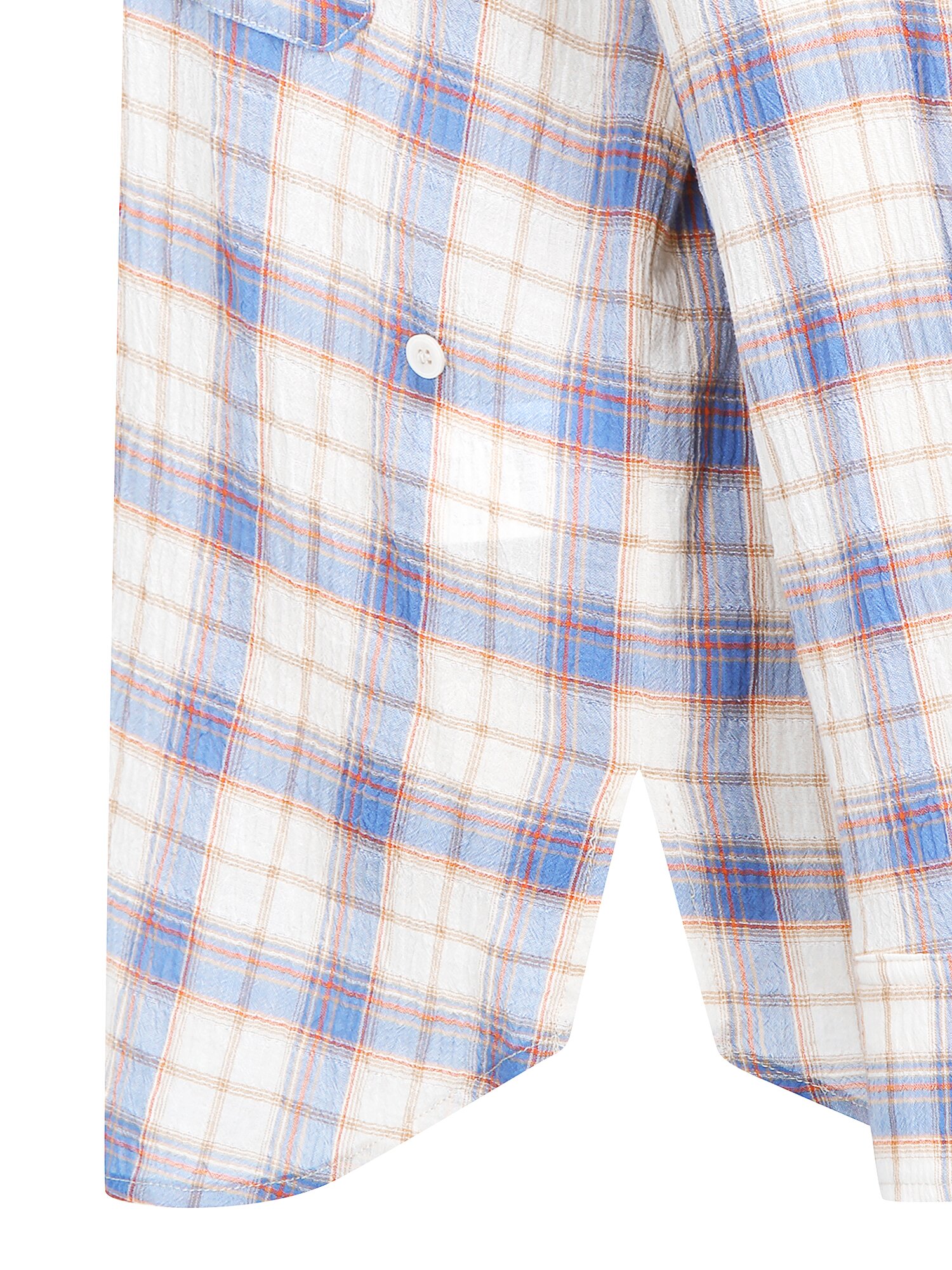 루즈핏 링클 체크 포켓 블라우스 (CHECK BLUE)