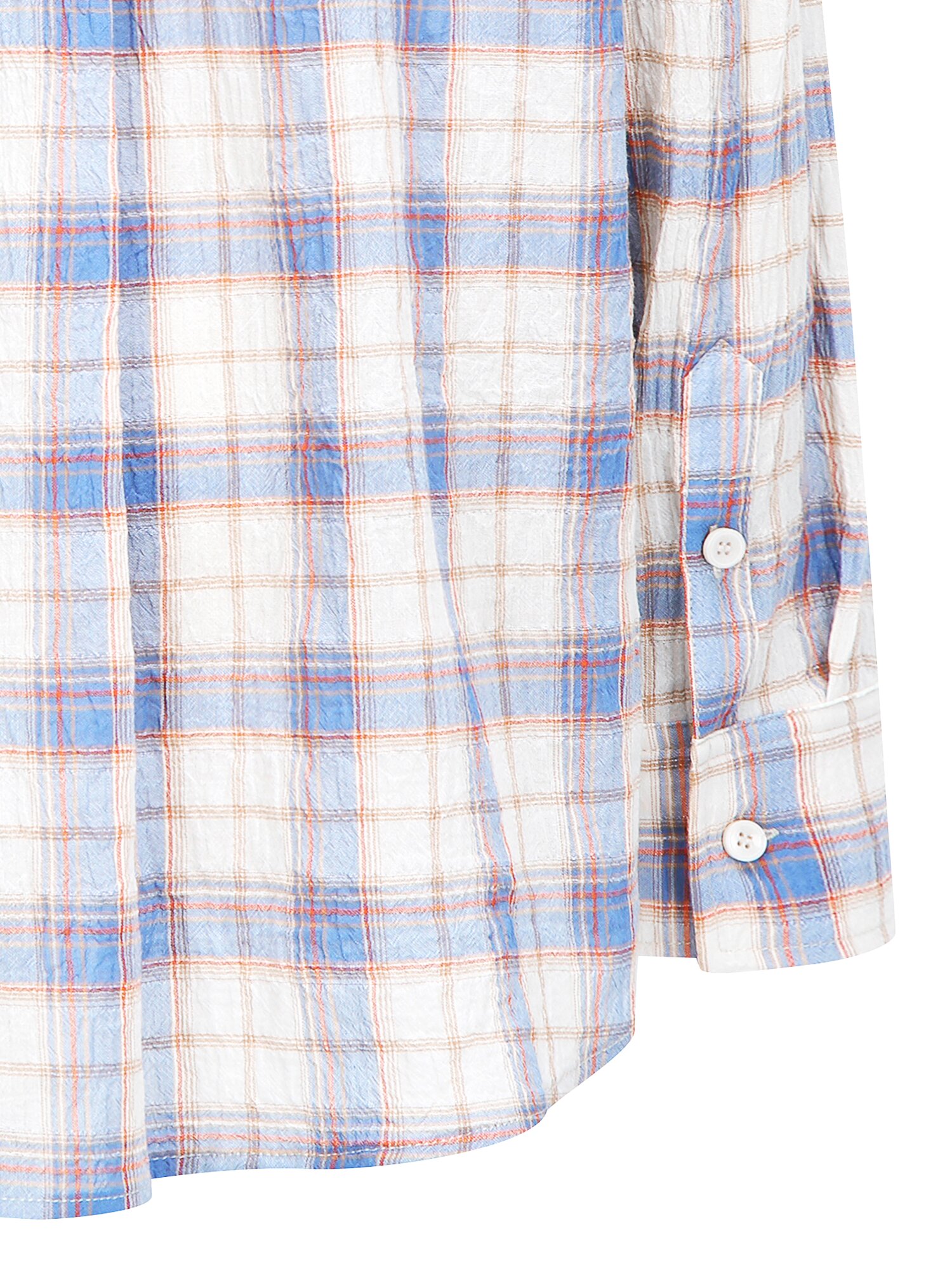 루즈핏 링클 체크 포켓 블라우스 (CHECK BLUE)