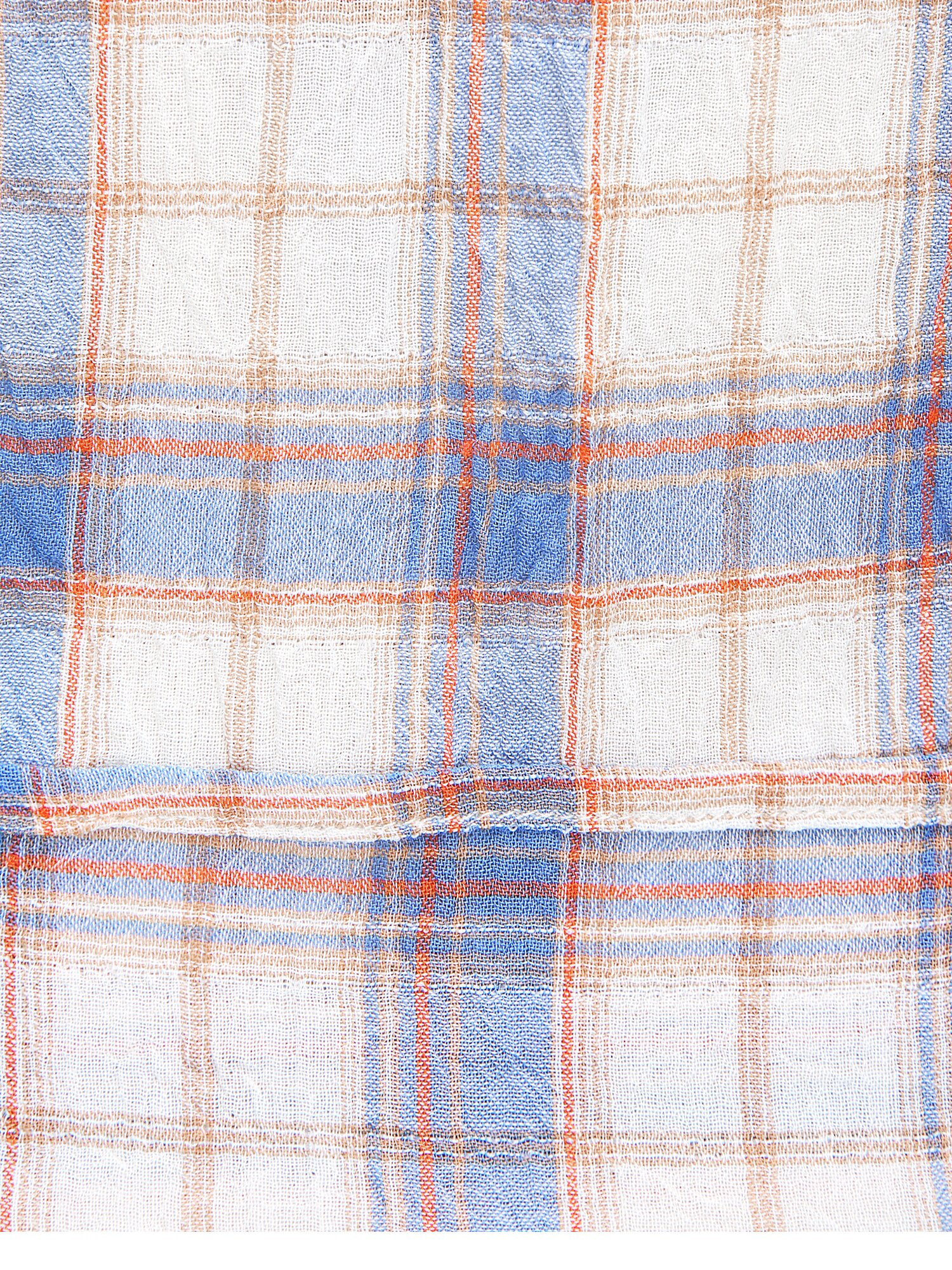 루즈핏 링클 체크 포켓 블라우스 (CHECK BLUE)