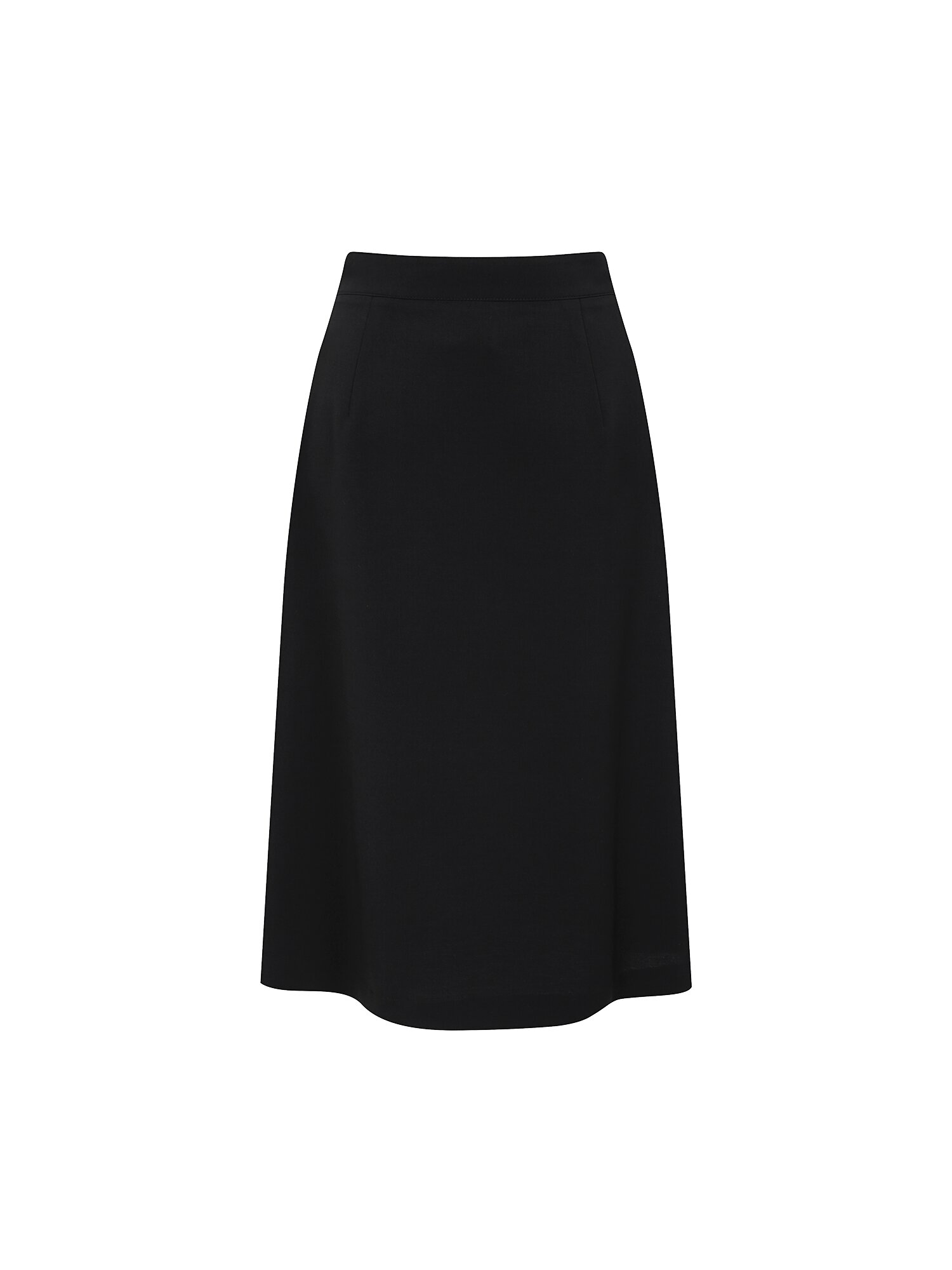 언밸런스 패널 A라인 스커트 (BLACK)