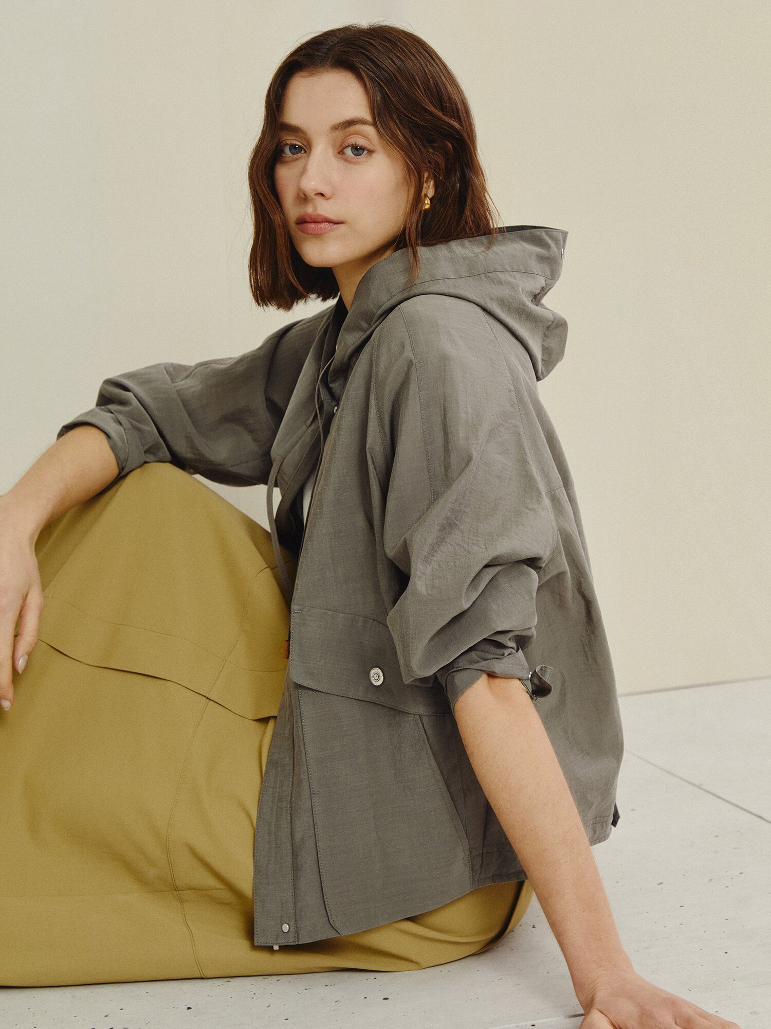 에센셜 우드 스트링 라이트 점퍼 (GREY)