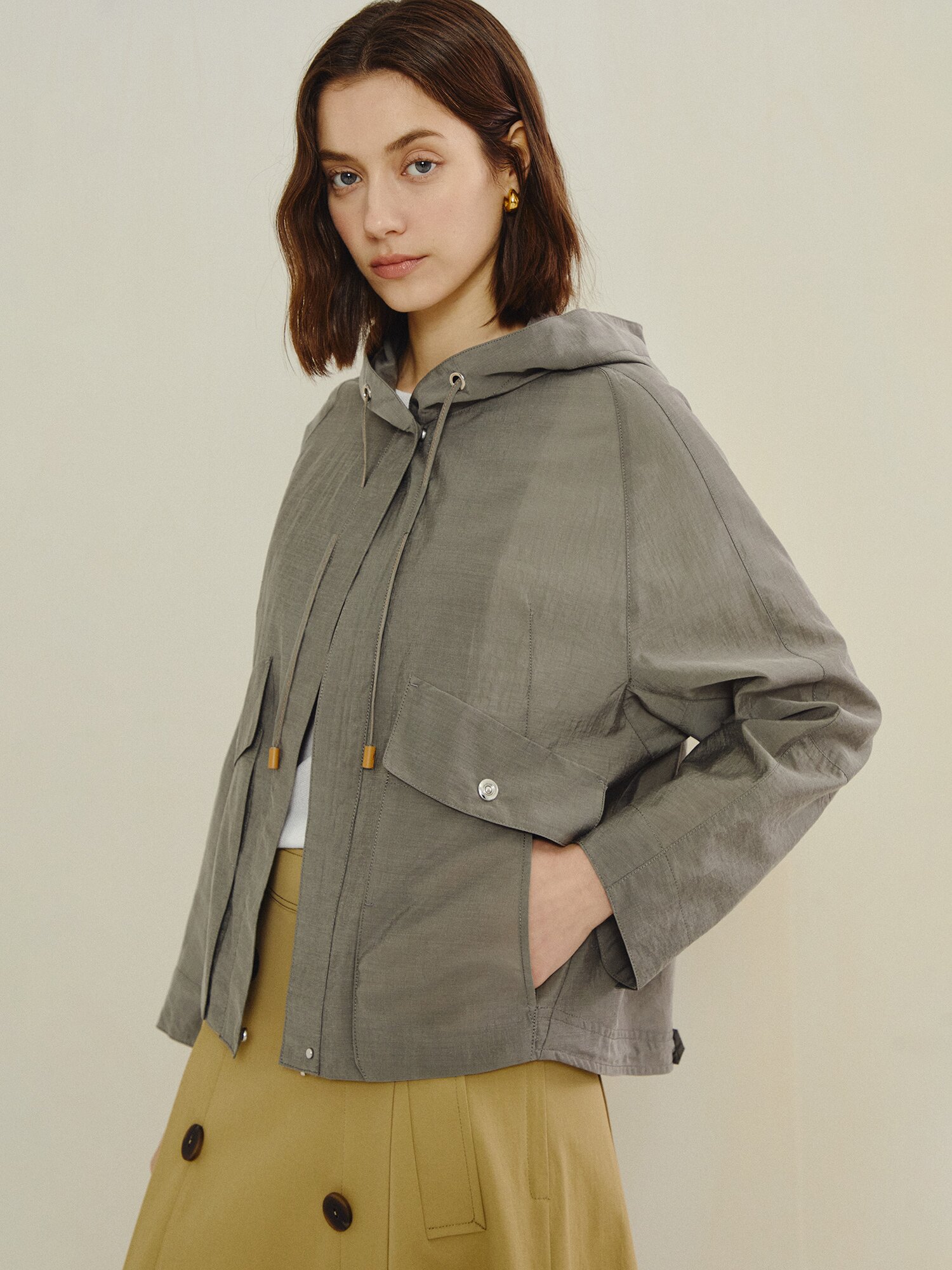 에센셜 우드 스트링 라이트 점퍼 (GREY)