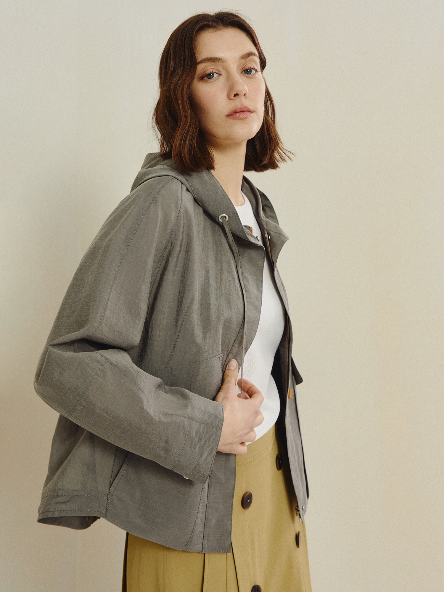 에센셜 우드 스트링 라이트 점퍼 (GREY)