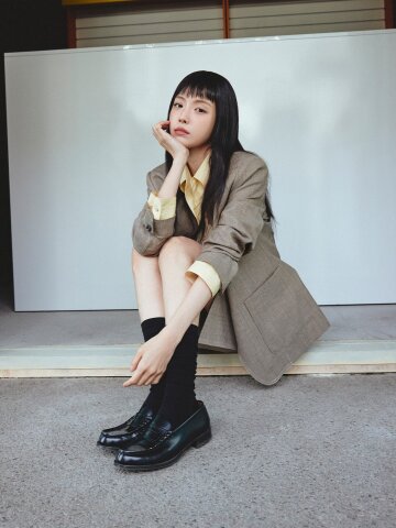 린넨 스티치 버튼 브이넥 재킷 