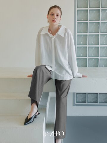 르제로 오버핏 스트랩 셔츠 / 아이보리
