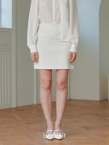 르제로 클래식 트위드 스커트 / 아이보리
