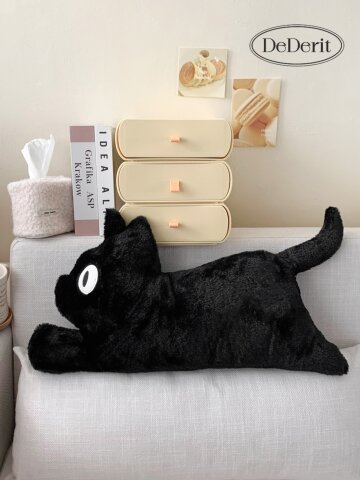 데데리트 귀여운 동물 반려 캣 검은 고양이 달리는 깜냥이 인형 쿠션 바디필로우 인테리어 소품 집들이 침실 자취 인싸 생일 친구 우정 커플 선물