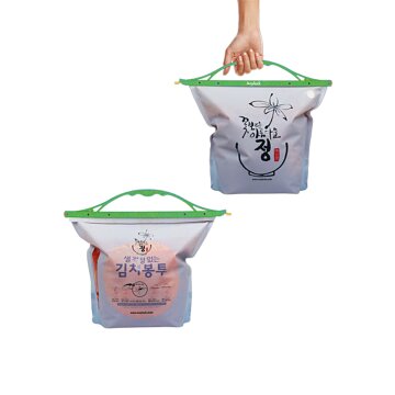 애니락 밀봉집게 항균 김치봉투(1포기용) 색상랜덤