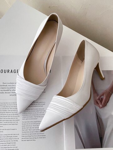 드리엘 셔링 펌프스_White 5/6/7cm ODRD24066