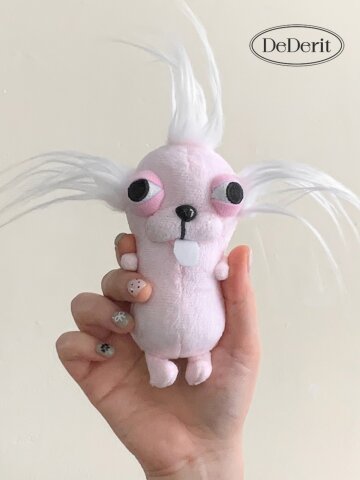 데데리트 귀여운 강아지 동물 핑크 헤롱헤롱 치와와 메롱 인형 키링 가방 인싸 키홀더 열쇠고리 생일 친구 우정 웃긴 커플 선물