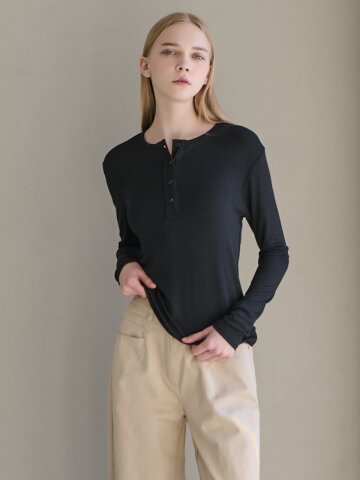 버튼 모달 라운드 티셔츠_4 Colors