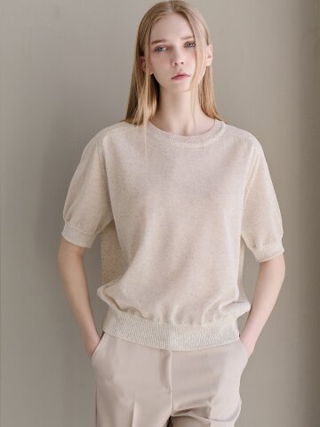 모던 라운드 반팔 니트_4 Colors