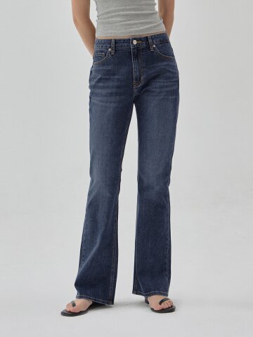 DENIM SEMI BOOTS CUT BASIC PANTS INDIGO R6
