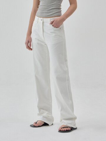 DENIM CLASSIC STRAIGHT LONG PANTS WHITE R6