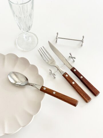 스텐 덤벨 크로스 수저 커트러리 받침대 4P 세트
