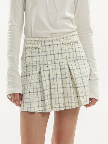 WD_Check tweed mini skirt_IVORY
