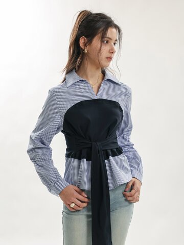 WD_Layered bustier shirt_BLUE