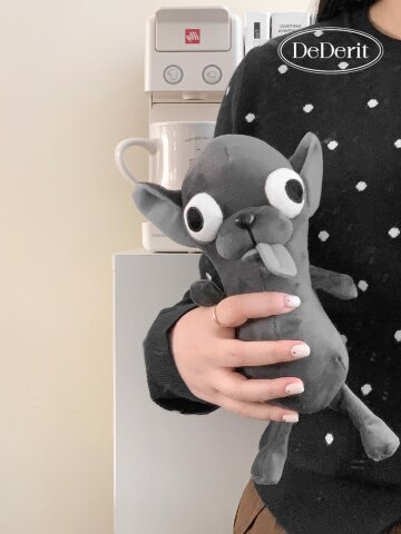 데데리트 귀여운 강아지 동물 그레이 헤롱헤롱 치와와 인형 인테리어 소품 쿠션 웃긴 생일 친구 우정 커플 선물 26cm