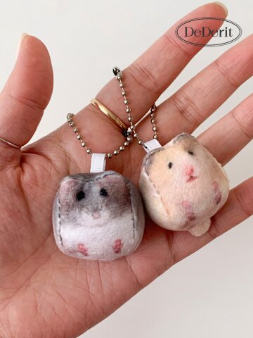 데데리트 귀여운 동물 미니 햄스터 네모 햄찌 인형 키링 가방 인싸 키홀더 열쇠고리 생일 친구 우정 커플 선물