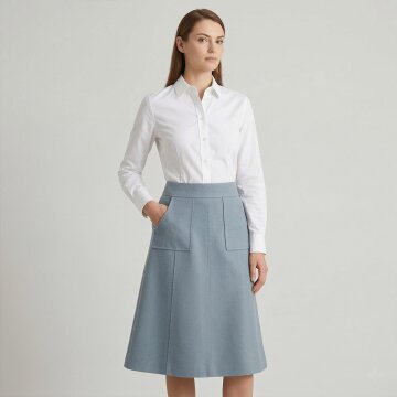 24FW 엔니튜드 울 블렌드 스커트 [라이트블루] 1종