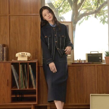 24FW 엔니튜드 울 블렌드 스커트 [인디고] 1종