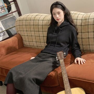 24FW 엔니튜드 울 블렌드 스커트 [처콜] 1종