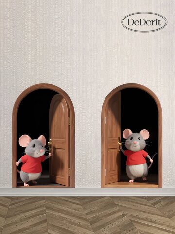 데데리트 귀여운 동물 쥐 구멍 포인트 스티커 벽지 도배지 인테리어 홈데코 시트지 셀프 도배 생일 친구 커플 집들이 재밌는 쓸데없는 선물