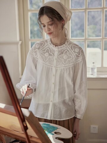 PM_Embroidery button blouse