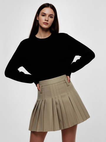 스탠다드 울 라운드 니트(블랙,그레이,베이지)/W261TP03