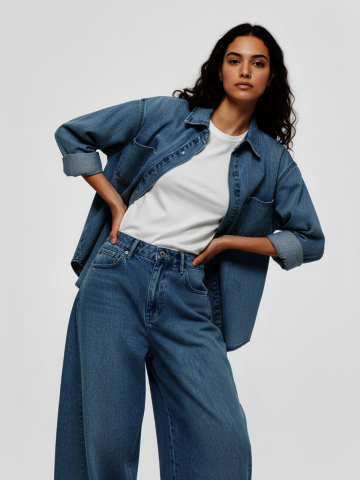 헤리티지 워시드 포켓 데님셔츠 (라이트)/W261TP08