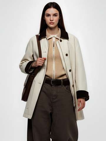 코듀로이 프렌치 하프 워크 자켓(베이지)/W261OT07