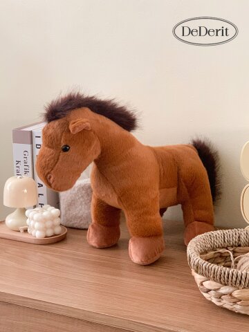 데데리트 귀여운 동물 브라운 말 인형 쿠션 신년 새해 행운 붉은 말띠 인테리어 소품 집들이 생일 친구 커플 선물