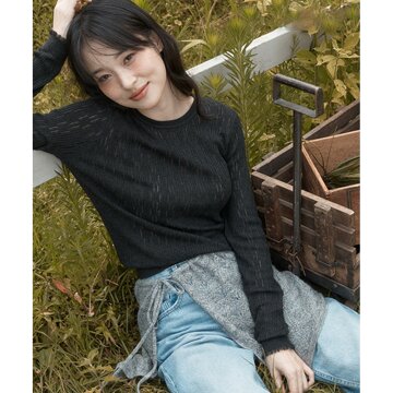 모 헤어 랩 니트 스커트-숏_그레이 1종