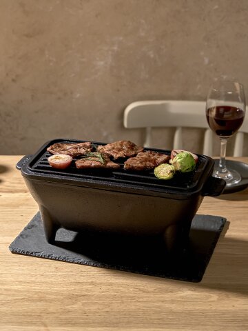 집에서 고기굽기! 무쇠 주물 숯불 사각 가정용 화로
