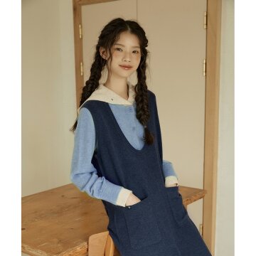 울 블렌드 니트 점프수트_네이비 1종