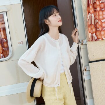 린넨 시어 가디건 [화이트] 1종