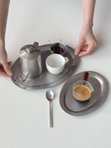 빈티지 스텐 오벌 쟁반 트레이 2사이즈
