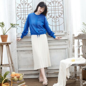 헤링본 크로셰 니트 스커트 [아이보리] 1종