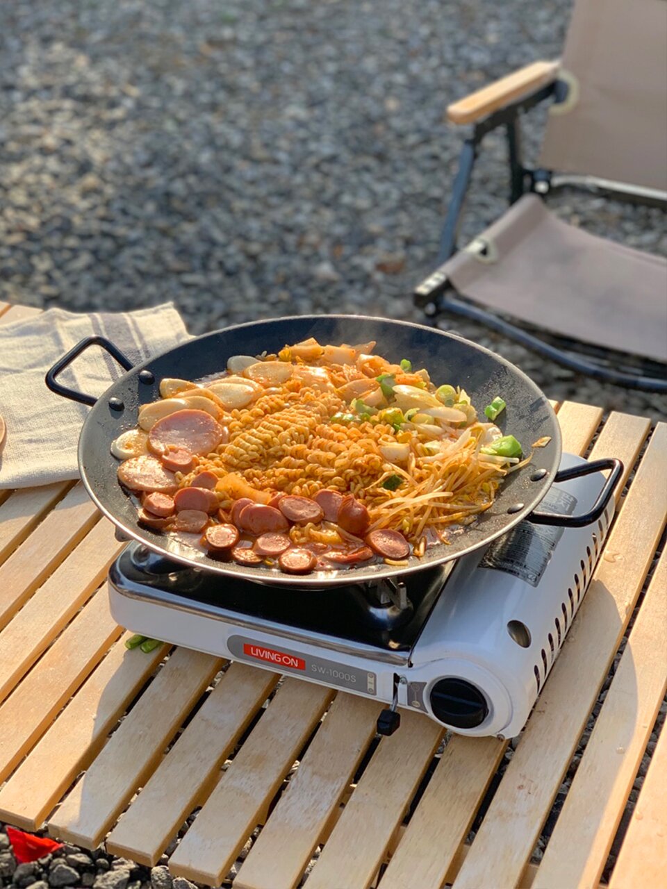 무쇠 주물팬 그리들 30cm 캠핑 삼겹살 찌개 고기불판 원형팬 파우치포함