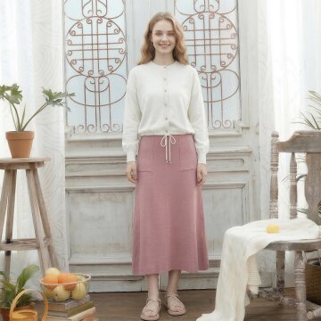 데님라이크 니트 스커트 [핑크] 1종