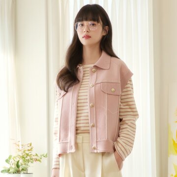 데님라이크 니트 베스트 [핑크] 1종