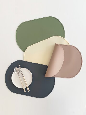 1+1 실리콘 테이블매트 고밀도 식탁매트 오벌 5컬러
