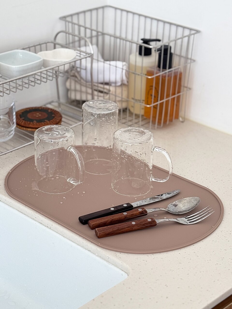 1+1 실리콘 테이블매트 고밀도 식탁매트 오벌 5컬러