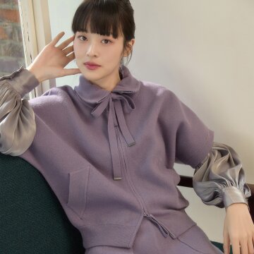 [SET] 울블렌드 니트 셋업 [라벤더그레이]